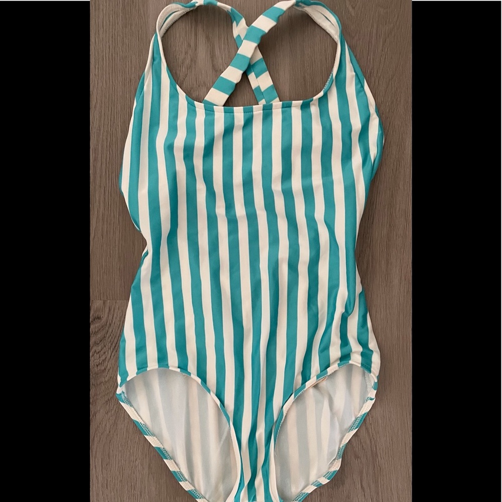 Women’s L.L.Bean Striped One Piece Sz 8-10